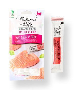 Natural Kitty Functional Cream Treat Salmon Puree Joint Care ласощі для котів з лососем, 4 шт х 12 гр 115 грн фото