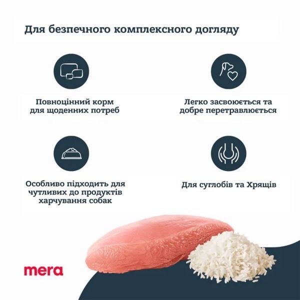 Mera Pure Sensitive Dog Adult Truthahn & Reis сухий корм з індичкою для дорослих собак усіх порід 4 кг