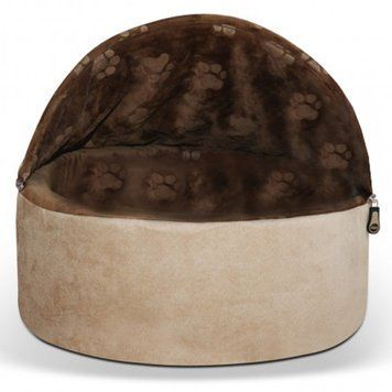 K&H Kitty Hooded домик-лежак для кошек самосогревающий, 40.5 см х 40.5 см х 32 см, коричневый 1 305 грн фото