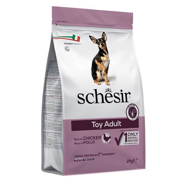 Schesir Dog Toy Adult сухой корм с курицей для собак миниатюрных пород, 2 кг 822 грн фото