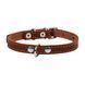 Collar кожаный ошейник для собак, 22-30 см, коричневый