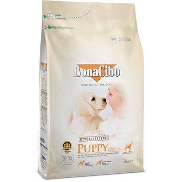 BonaCibo Puppy Chicken & Rice with Anchovy сухой корм с курицей для щенят 3 кг 827 грн фото