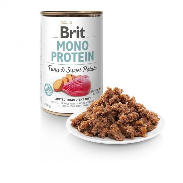 Brit Mono Protein Dog Tuna та Sweet Potato вологий корм з тунцем для собак, 400 гр 189 грн фото