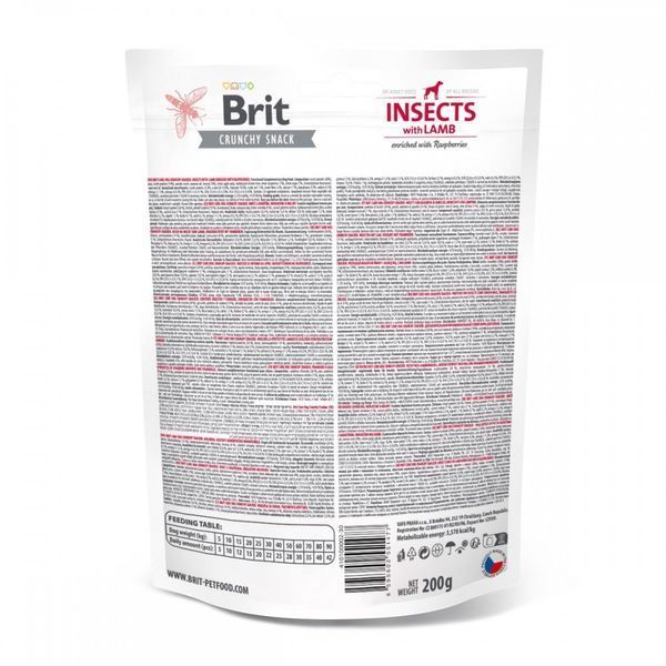 Brit Care Dog Crunchy Cracker Insects ласощі для собак з ягнятком та білком комах, 200 гр