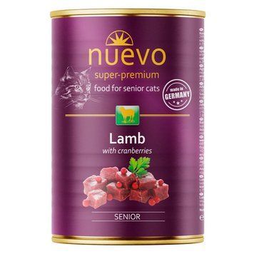 Nuevo Senior Lamb вологий корм з ягнятком для літніх котів, 400 г
