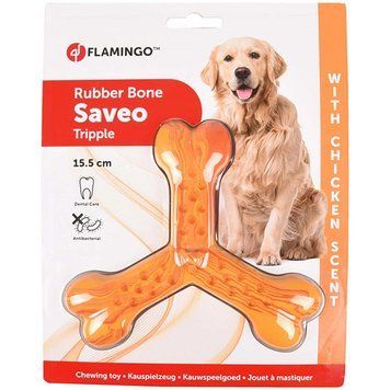 Flamingo Rubber Flexo Saveo Triple Bone іграшка для собак, 15.5 см 463 грн фото