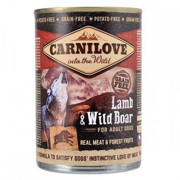 Carnilove Dog Adult Lamb and Wild Boar вологий корм з ягнятком та кабаном для собак, 400 гр 245 грн фото