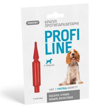 Provet Profiline капли от блох, клещей и вшей для собак 4-10 кг, 1 пип 86 грн фото