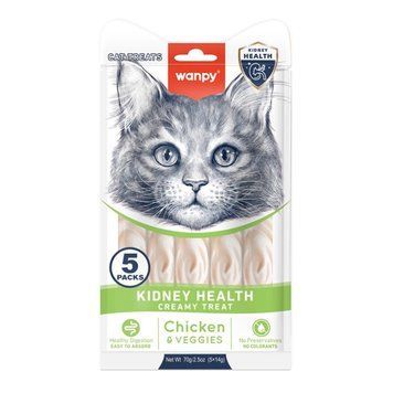 Wanpy Functional Creamy Lickable Treat Kidney Health жидкое лакомство для котов для здоровья почек, 5 шт х 14 гр