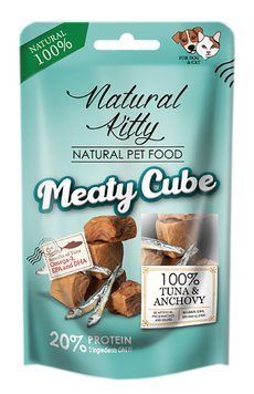 Natural Kitty Meaty Cube 100% Tuna & Anchovy ласощі з тунцем та анчоусами, 60 гр 107 грн фото