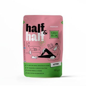 Half&Half Kitten влажный корм с индейкой в желе для котят 100 гр