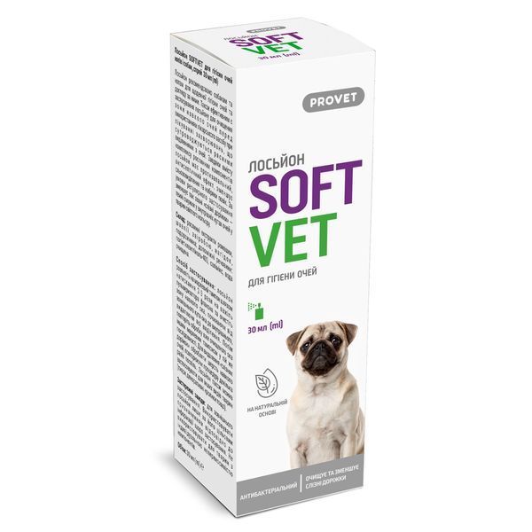Provet Softvet лосьон для ухода за глазами собак и котов, 30 мл 122 грн фото