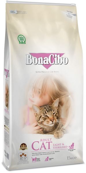 BonaCibo Cat Adult Light & Sterilized сухий корм з куркою для стерилізованих котів, 15 кг 3 419 грн фото
