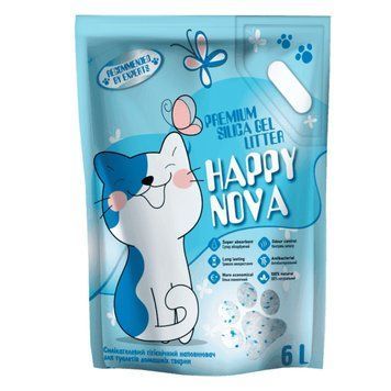 Happy Nova силикагелевый наполнитель для кошачьего туалета, 6 л 344 грн фото