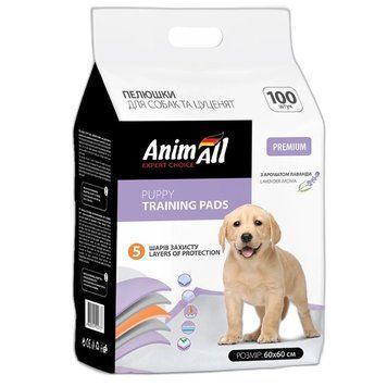 AnimAll Puppy Training Pads одноразовые пеленки для собак с ароматом лаванды, 60&times;60 см, 100 шт 1 532 грн фото