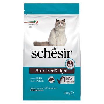 Schesir Cat Sterilized & Light сухой корм с рыбой для стерилизованных котов, 400 гр 278 грн фото