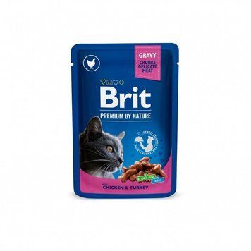 Brit Premium Chicken and Turkey вологий корм з куркою та індичкою для котів, 100 гр 39 грн фото