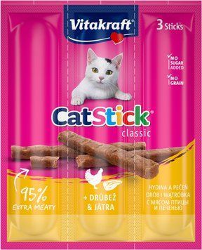 Vitakraft Sticks Poultry ласощі для котів з птахом та печінкою, 3 шт х 6 гр 76 грн фото