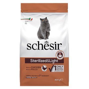 Schesir Cat Sterilized & Light сухой корм с курицей для стерилизованных котов, 400 гр 278 грн фото