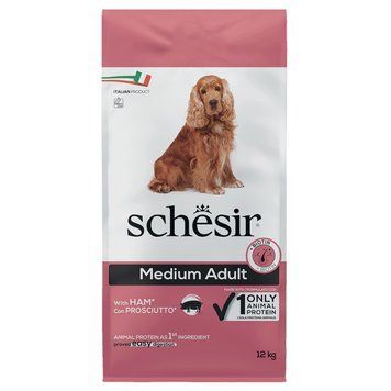 Schesir Dog Medium Adult Ham сухой корм с ветчиной для собак средних пород, 12 кг 3 362 грн фото