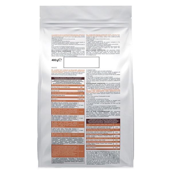 Schesir Cat Sterilized & Light сухой корм с курицей для стерилизованных котов, 400 гр 278 грн фото