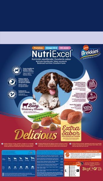 Brekkies Dog Delice Meat сухий корм із яловичиною для собак, 3 кг 633 грн фото
