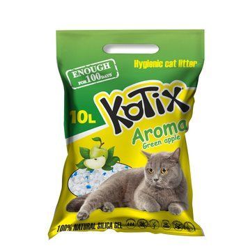 Kotix силікагелевий наповнювач для котячого туалету з ароматом яблука 10 л