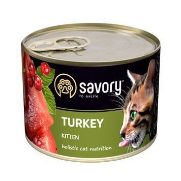 Savory Kitten Turkey вологий корм з індичкою для кошенят 200 гр 97 грн фото