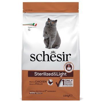 Schesir Cat Sterilized & Light сухой корм с курицей для стерилизованных котов, 1.5 кг 796 грн фото