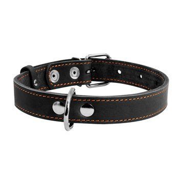 Collar кожаный ошейник для собак, 38-50 см, черный