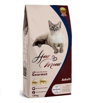 How Meow Adult Gourmet сухий корм для котів з ягнятиною, куркою та рибою, 15 кг 2 514 грн фото