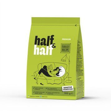 Half&Half Sensitive Digestion Cats сухой корм с индейкой для котов с чувствительным пищеварением 300 гр