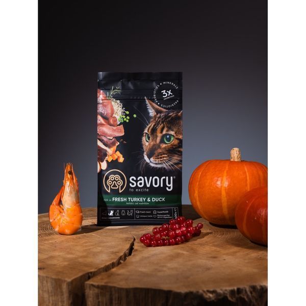 Savory Adult Cat Gourmand Fresh Turkey & Duck з індичкою та качкою для котів, 8 кг 4 827 грн фото