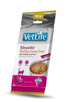 Farmina Vet Life Cat Struvite Creamy Treat Chicken & Tuna ласощі для котів при сечокам'яній хворобі, 15 г х 4 шт