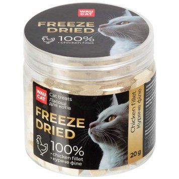 Waucat Treats Freeze Dried Chicken лакомство для котов с курицей, 20 г