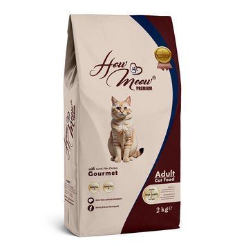 How Meow Adult Gourmet сухий корм для котів з ягнятиною, куркою та рибою, 2 кг 438 грн фото
