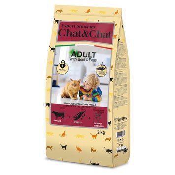 Gheda Chat&Chat Expert Adult With Beef сухой корм с говядиной для котов, 2 кг 353 грн фото