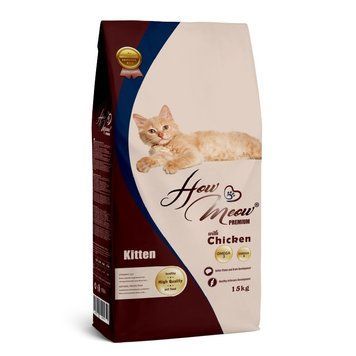 How Meow Adult Kitten сухий корм з куркою для кошенят, 15 кг 2 747 грн фото