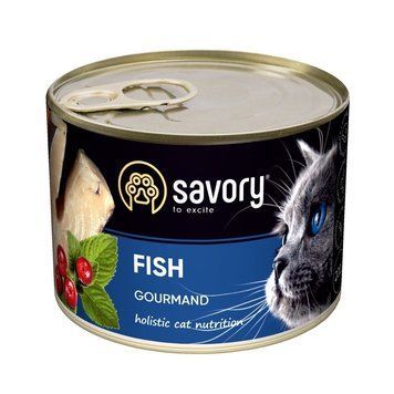 Savory Cat Adult Fish вологий корм із рибою для котів, 200 гр 97 грн фото