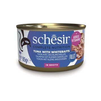 Schesir Tuna With Whitebaits влажный корм для котов с тунцом, анчоусами и рисом, 85 гр