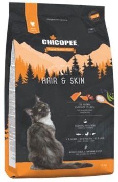 Chicopee HNL Cat Hair & Skin сухой корм для котов с птицей и лососем, 8 кг