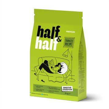 Half&Half Sensitive Digestion Cats сухой корм с индейкой для котов с чувствительным пищеварением 8 кг