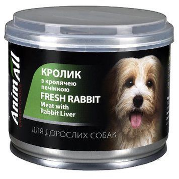 AnimAll Dog Fresh Rabbit вологий корм для собак із кроликом, 195 гр