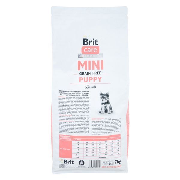 Brit Care Mini GF Puppy Lamb сухий корм з м'ясом ягняти для цуценят мініатюрних порід, 7 кг