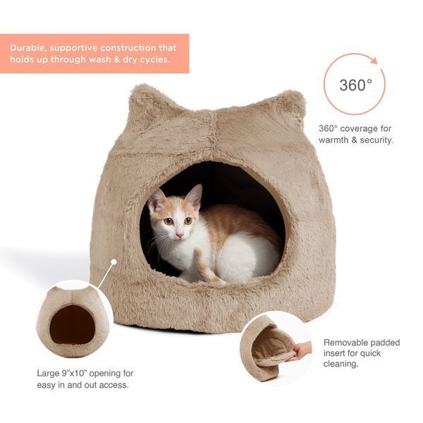 Outward Hound Best Frends Donut Shag Meow Hut домик для котов и собак, бежевый, 43 см х 43 см х 43 см 1 586 грн фото
