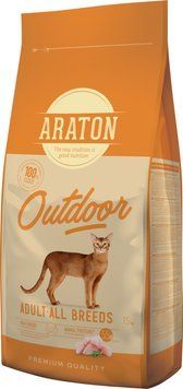ARATON OUTDOOR Adult All Breeds сухий корм з куркою та індичкою для котів 15 кг 2 740 грн фото