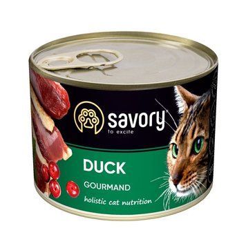 Savory Cat Adult Duck вологий корм з качкою для котів, 200 гр 97 грн фото